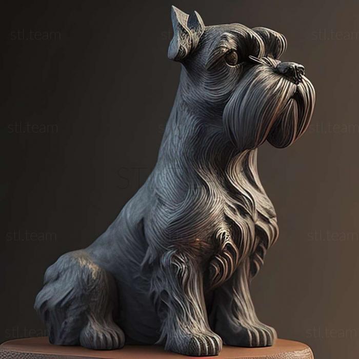 3D model Zwergschnauzer dog (STL)